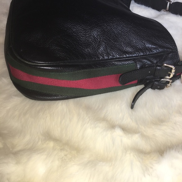 🔥SOLD🔥RARE Gucci Heritage Web Black Shoulder Bag - Picture 5 of 8